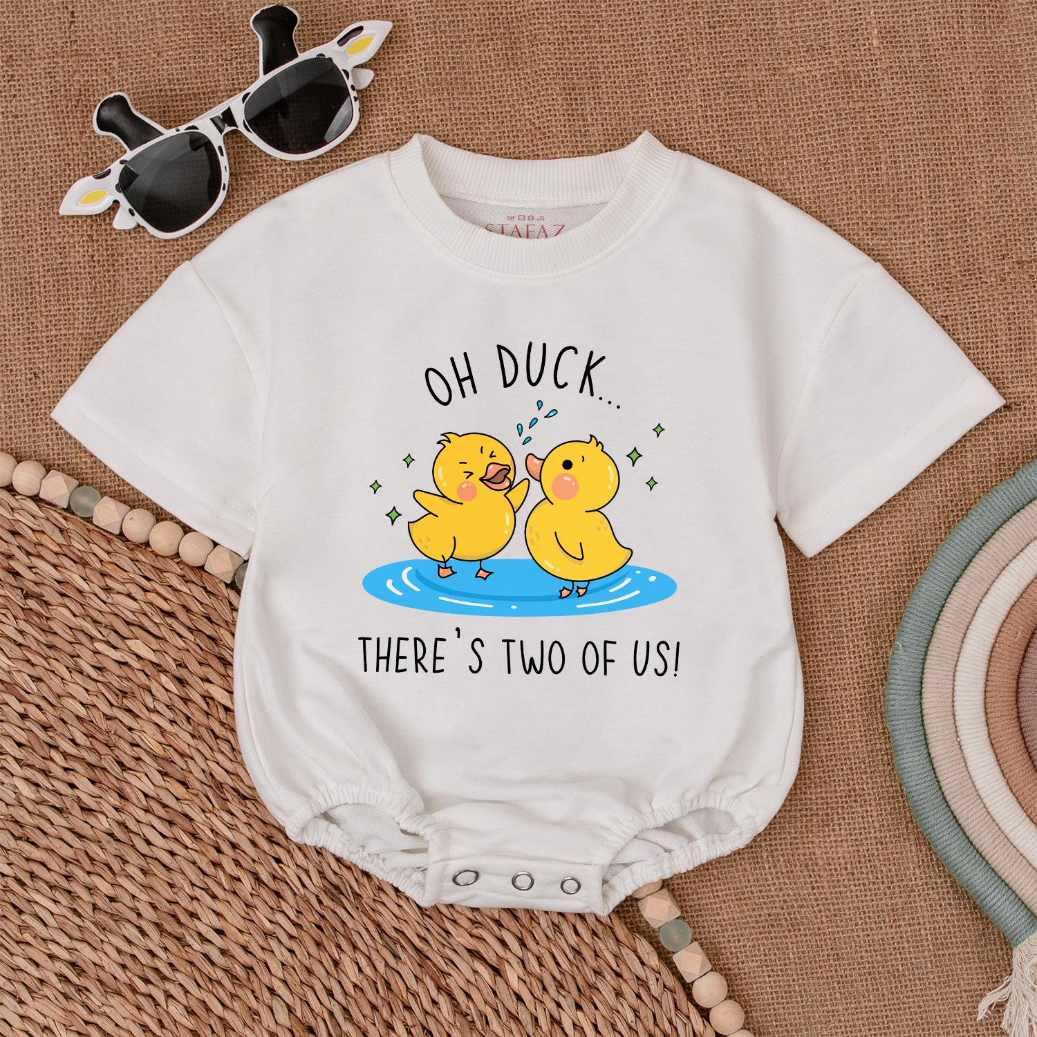Adorable Twin Duck Rompers - Gender Neutral Baby Gift for Showers