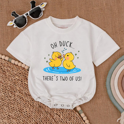 Adorable Twin Duck Rompers - Gender Neutral Baby Gift for Showers