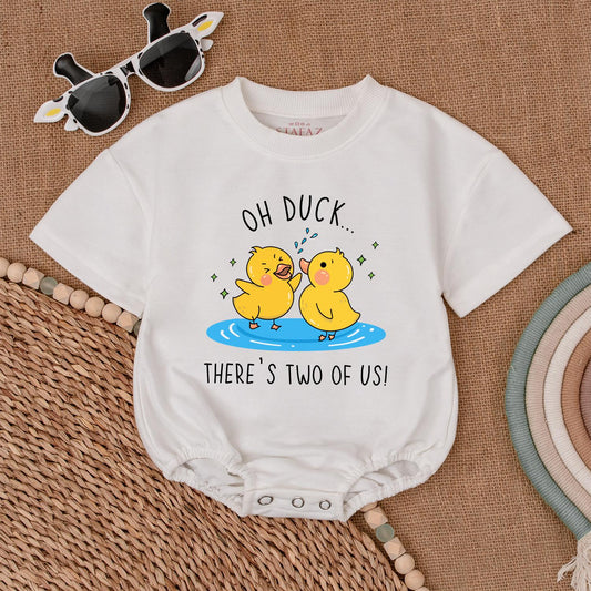 Adorable Twin Duck Rompers - Gender Neutral Baby Gift for Showers