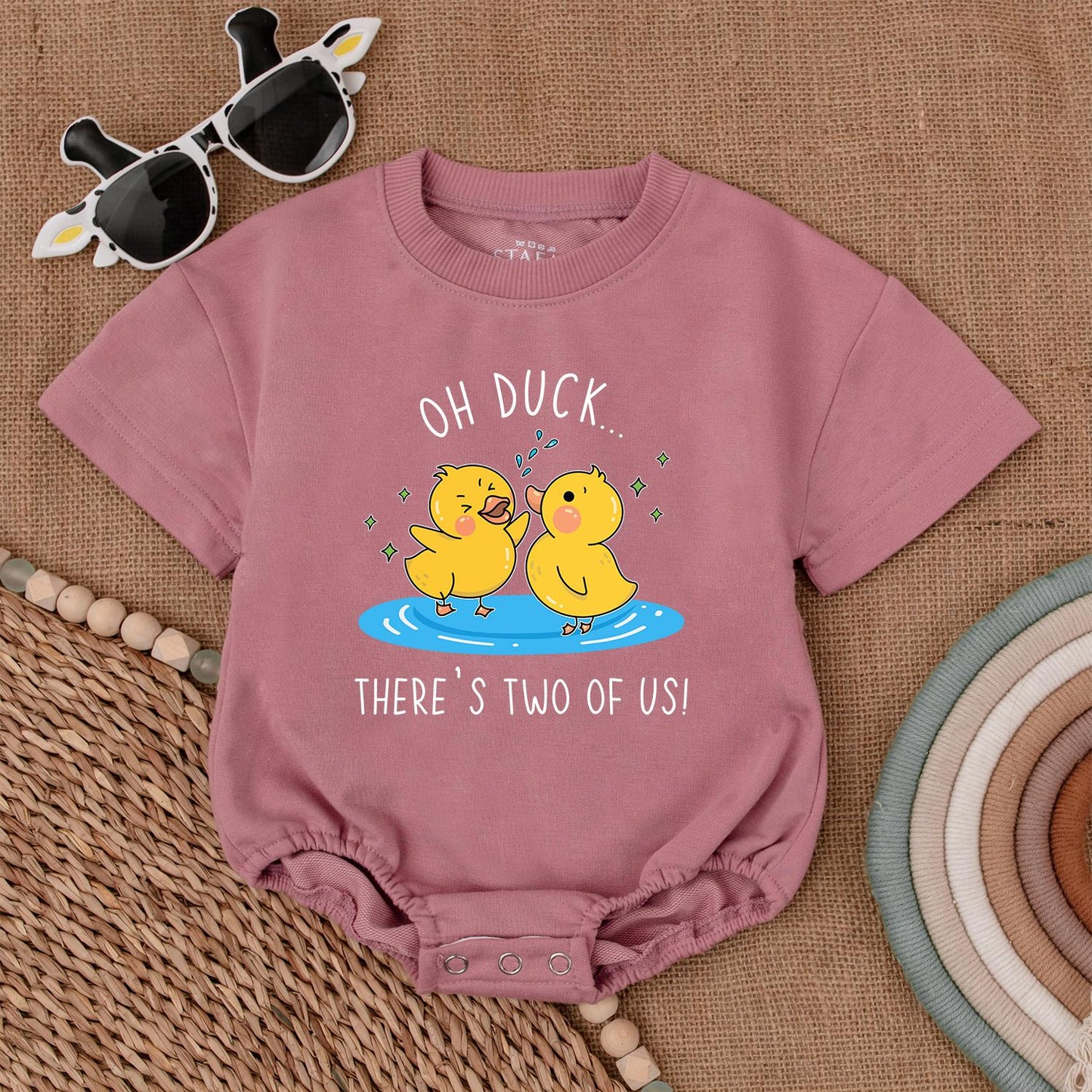 Adorable Twin Duck Rompers - Gender Neutral Baby Gift for Showers