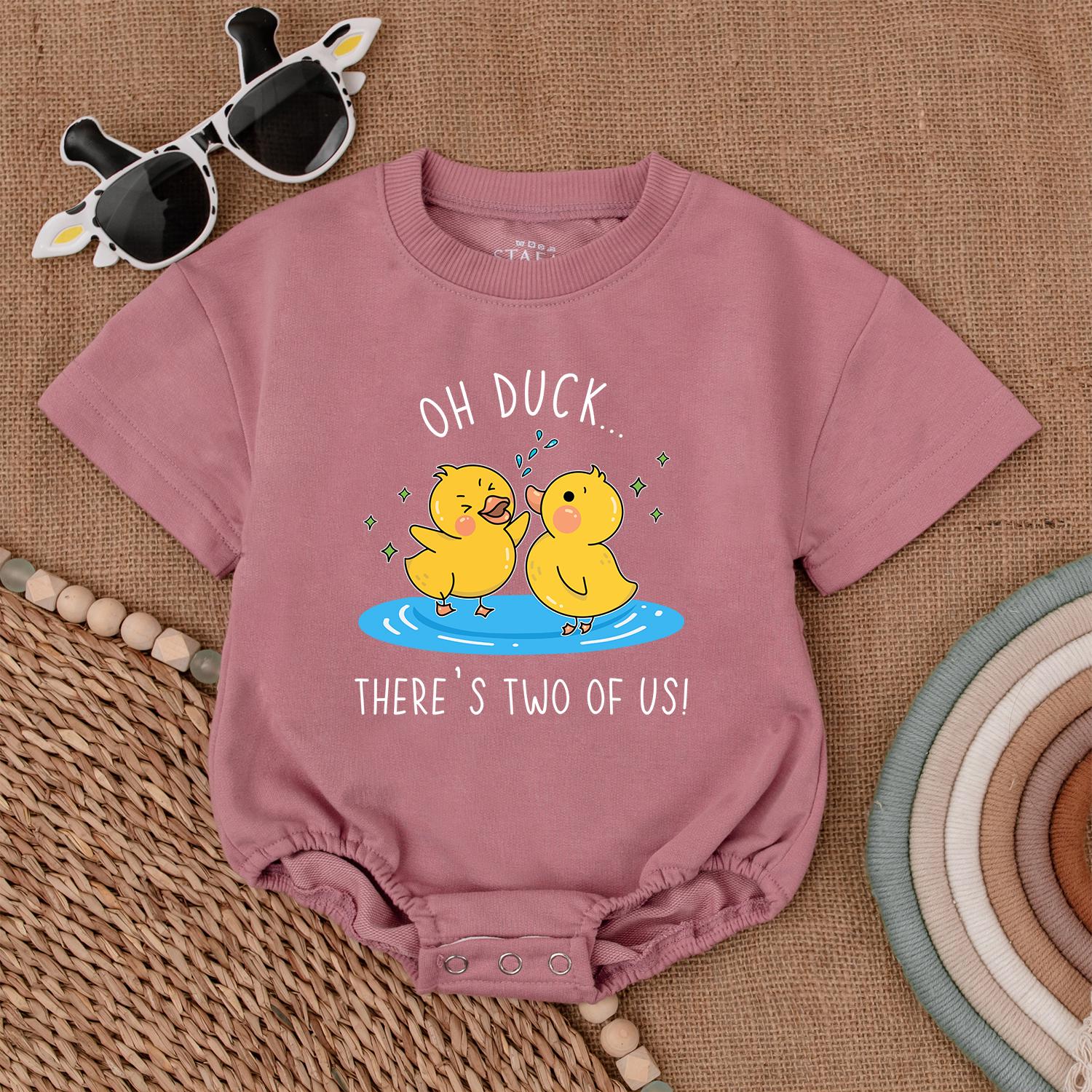 Adorable Twin Duck Rompers - Gender Neutral Baby Gift for Showers