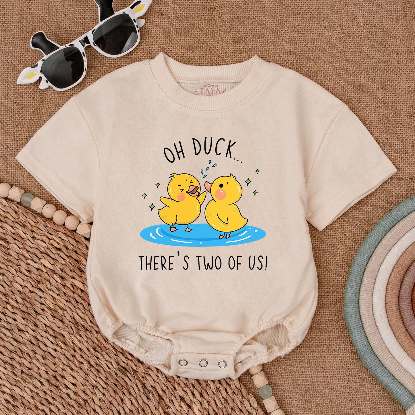 Adorable Twin Duck Rompers - Gender Neutral Baby Gift for Showers