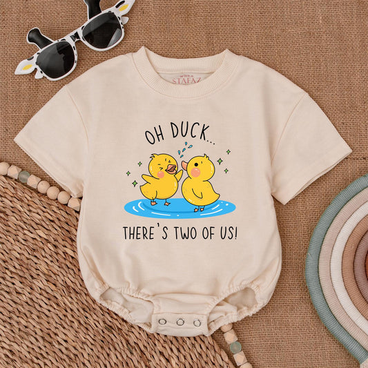 Adorable Twin Duck Rompers - Gender Neutral Baby Gift for Showers