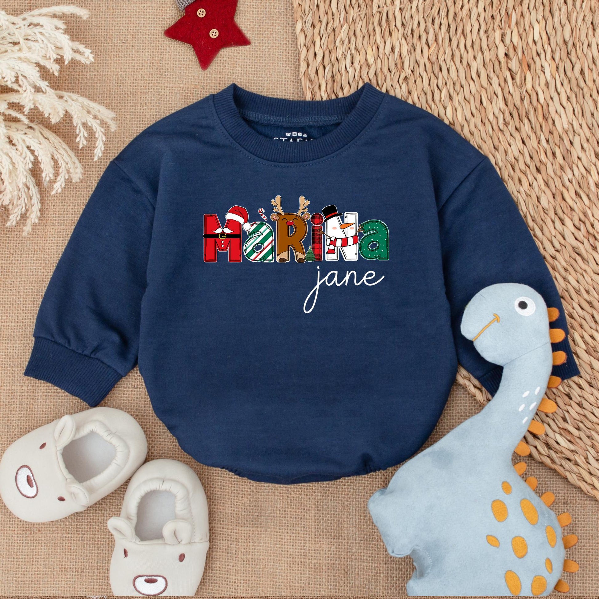 Personalized Baby Christmas Romper & Sweatshirt: Cozy Newborn Outfit