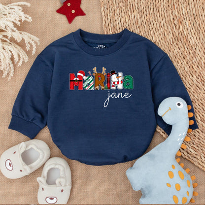 Personalized Baby Christmas Romper & Sweatshirt: Cozy Newborn Outfit