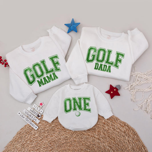 First Birthday Golf Themed Outfit, Family Matching Shirts Set