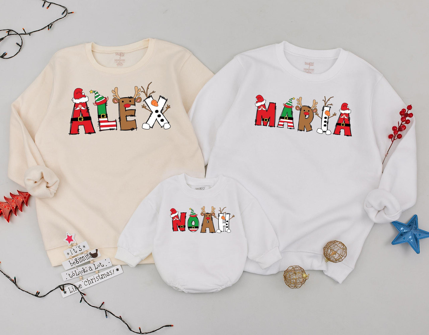 Matching Family Christmas Sweatshirt - Personalized Holiday Outfit  