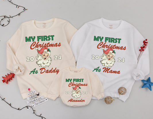 Matching Family Christmas Sweatshirt - First Christmas as Parents