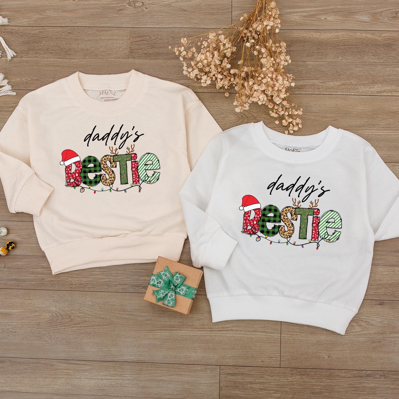 Daddy's Bestie Xmas Romper - Cute 1st Christmas Baby Outfit