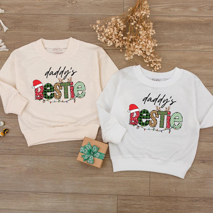 Daddy's Bestie Xmas Romper - Cute 1st Christmas Baby Outfit