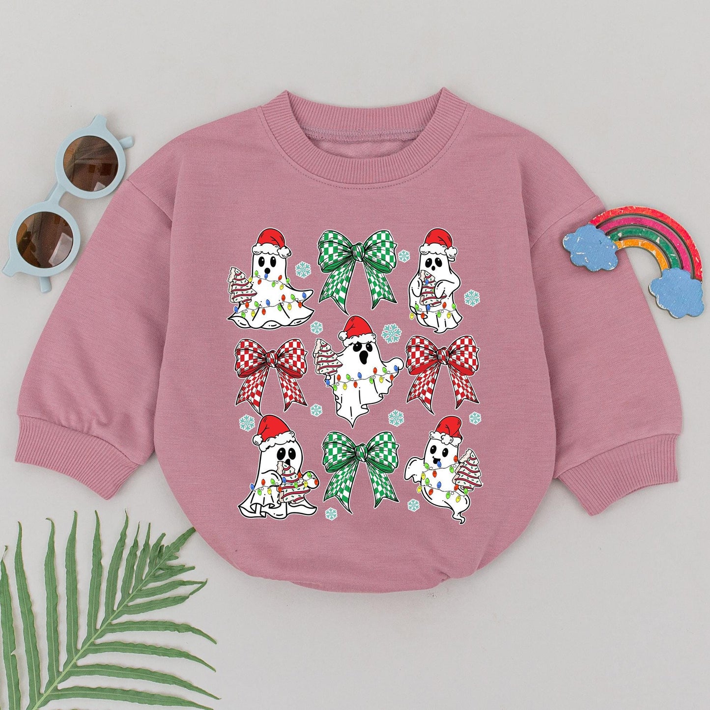 Festive Ghost Baby Romper – Perfect 1st Xmas Outfit & Shower Gift