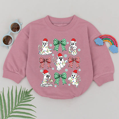 Festive Ghost Baby Romper – Perfect 1st Xmas Outfit & Shower Gift