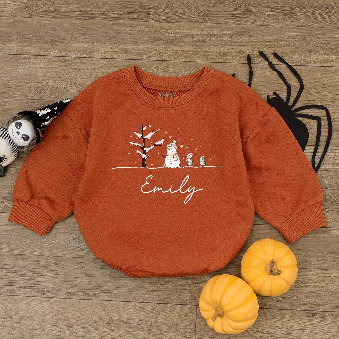 Baby's First Christmas Bodysuit: Adorable Snowman Romper Outfit