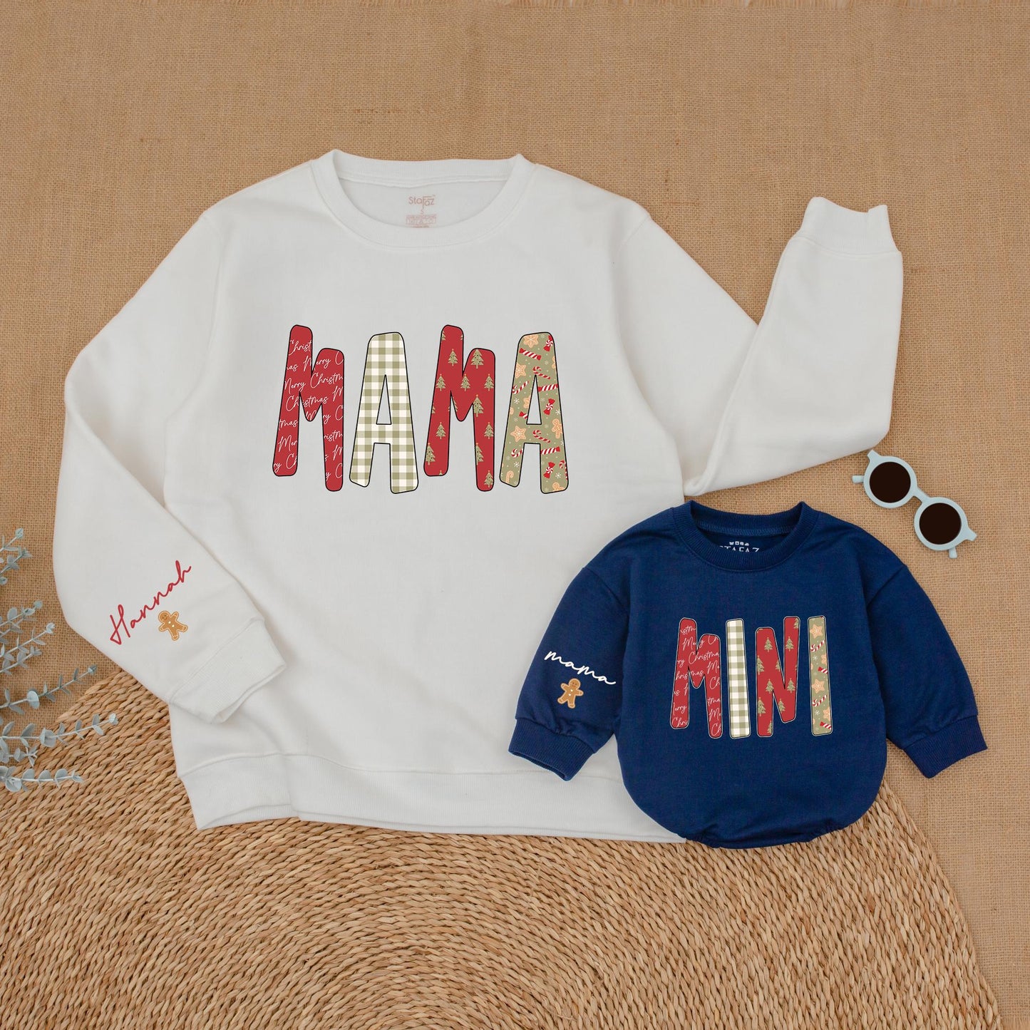 Mommy & Me Retro Christmas Sweatshirts: Family Matching Holiday Outfits