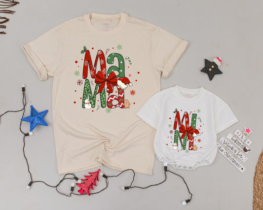 Vintage Christmas Mommy and Me Matching Shirts for Family Festivity