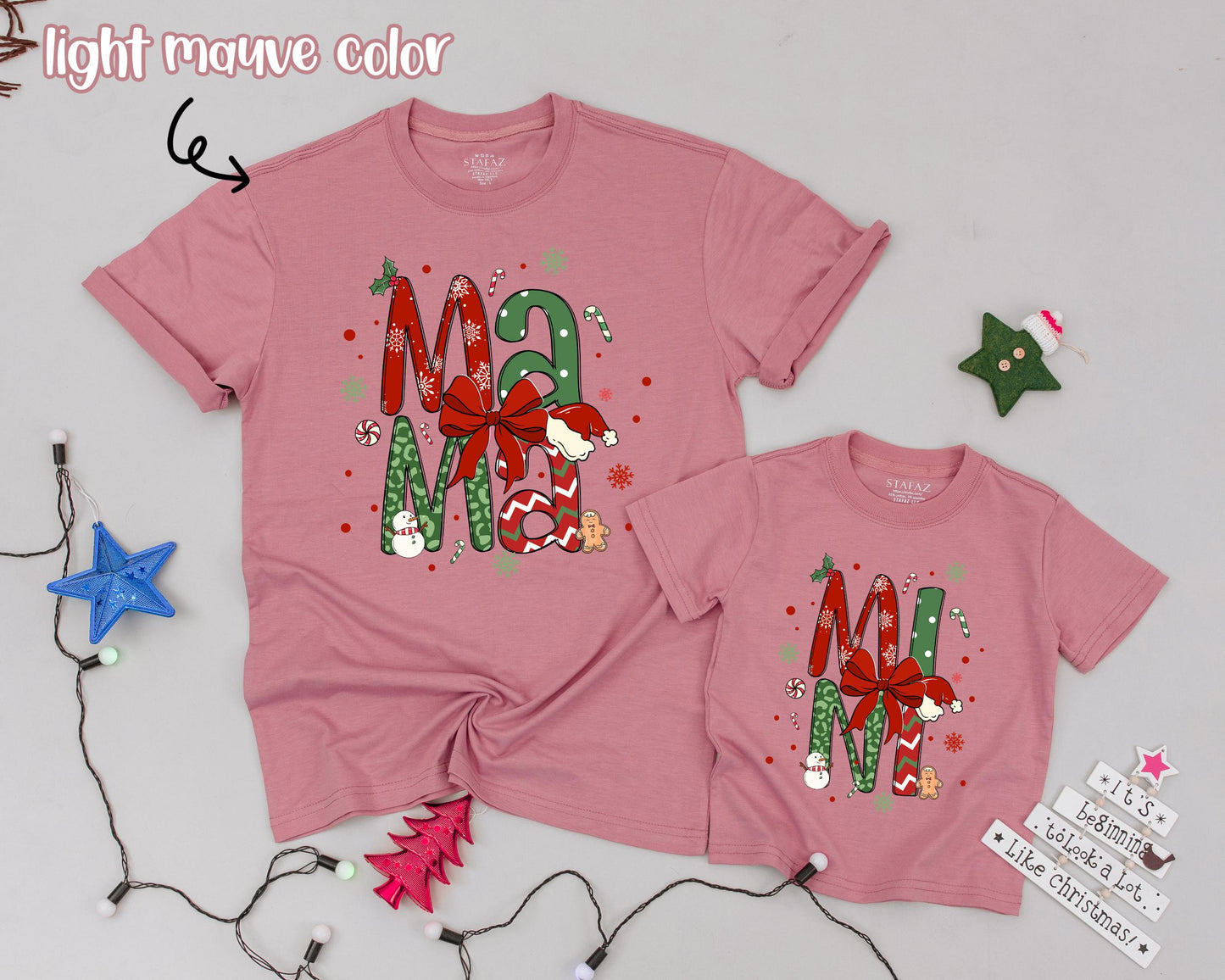 Vintage Christmas Mommy and Me Matching Shirts for Family Festivity