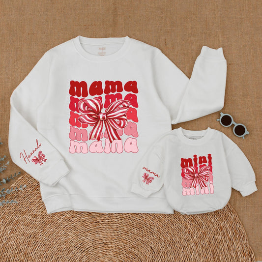 Matching Family Christmas Bow Sweatshirts: Mommy & Me Gifts