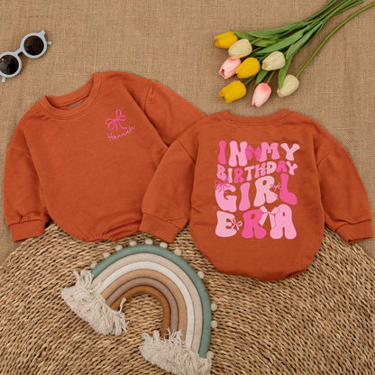 Birthday Girl Pink Bow Romper: Personalized Infant Celebration Outfit