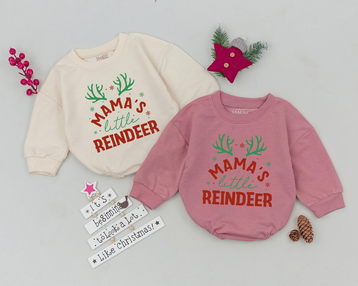 Vintage Christmas Bubble Romper: My First Christmas Baby Outfit