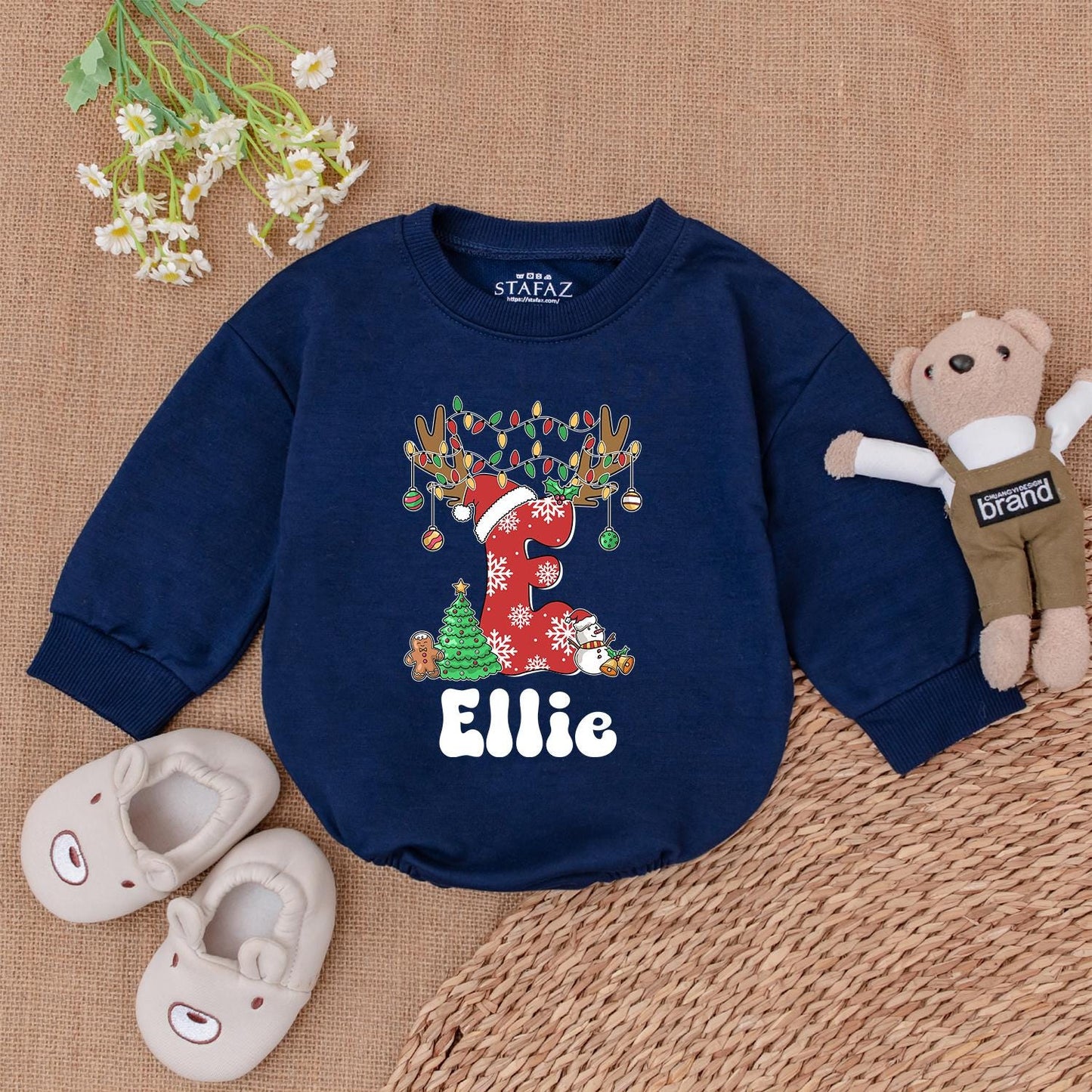 Custom Baby Christmas Romper – 1st Xmas Outfit & Baby Shower Gift