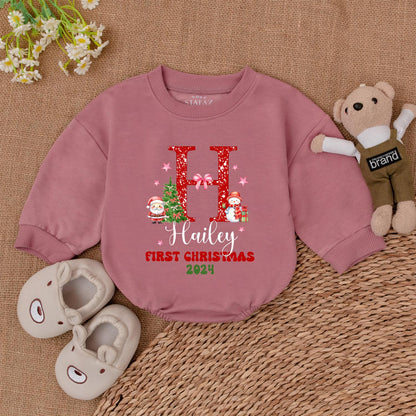 Baby's 1st Christmas Romper: Personalized Holiday Bodysuit Gift