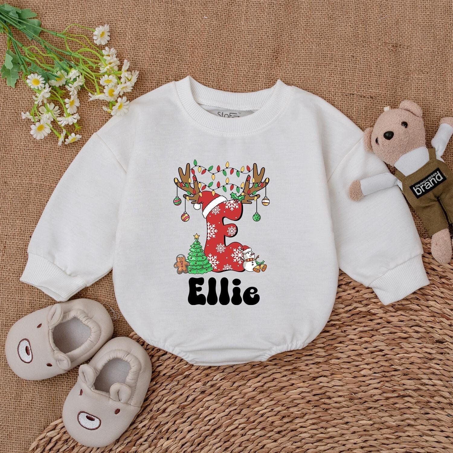 Custom Baby Christmas Romper – 1st Xmas Outfit & Baby Shower Gift