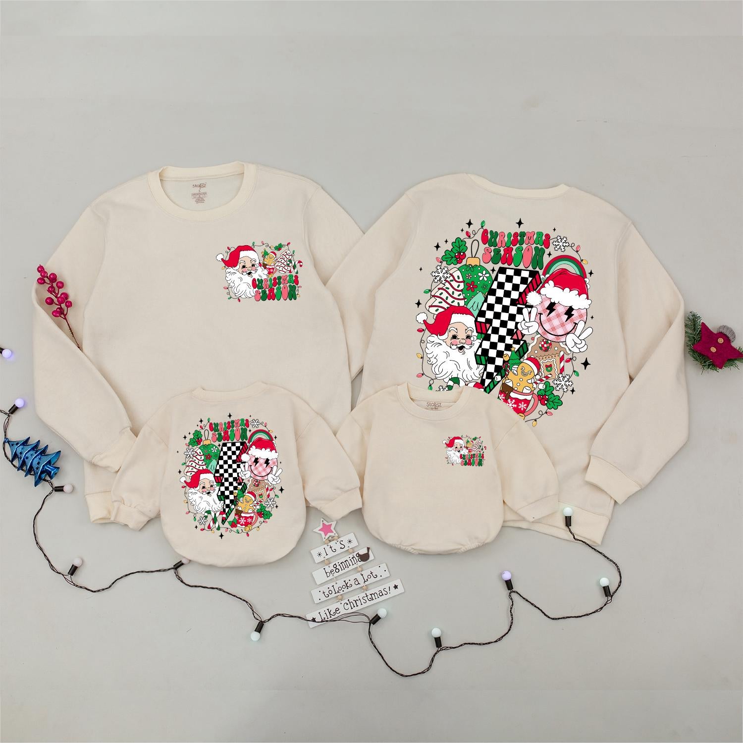 Trendy Retro Christmas Sweaters: Family Matching & Baby Outfits  