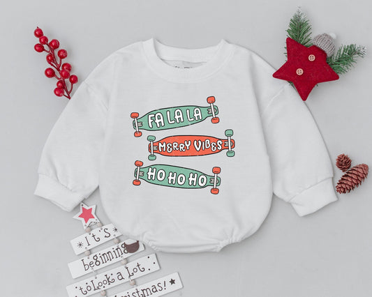 Baby's First Xmas Romper, Unisex Bubble Outfit, Shower Gift  