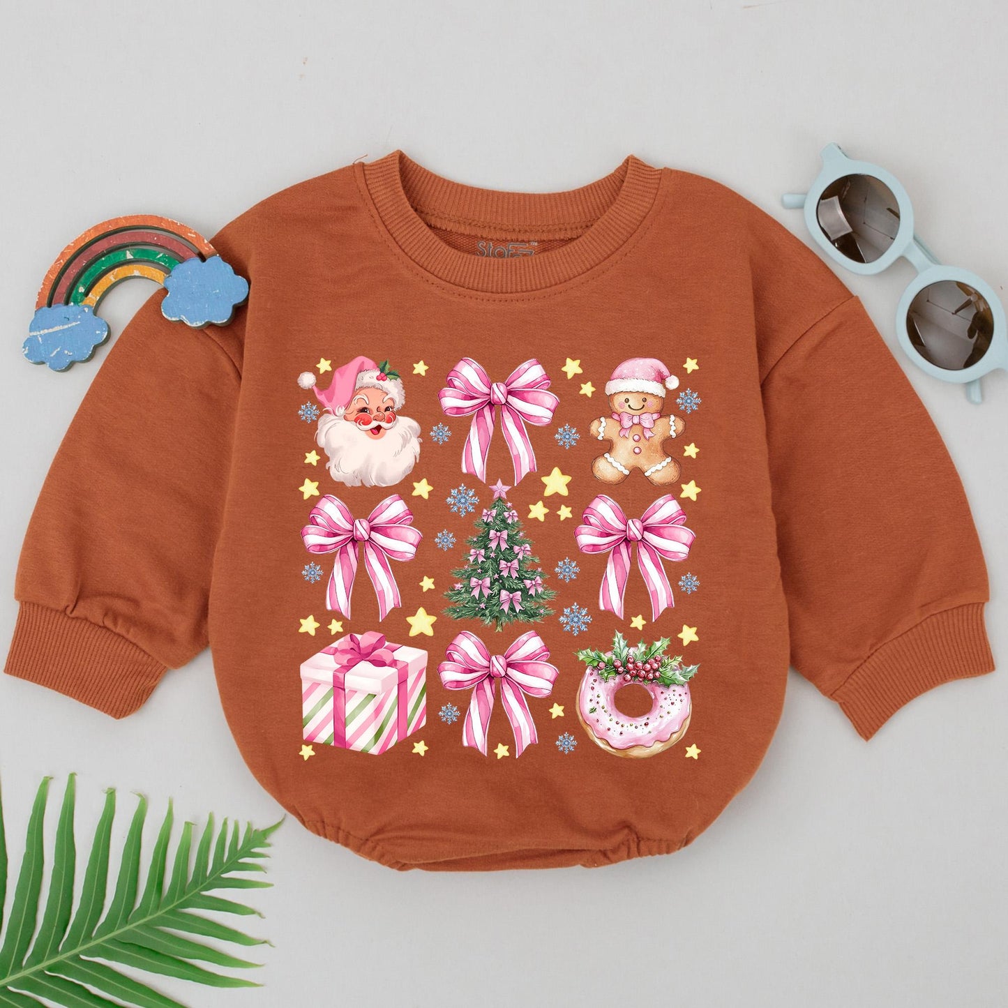 1st Christmas Baby Romper, Xmas Outfit, Newborn Girls Gift