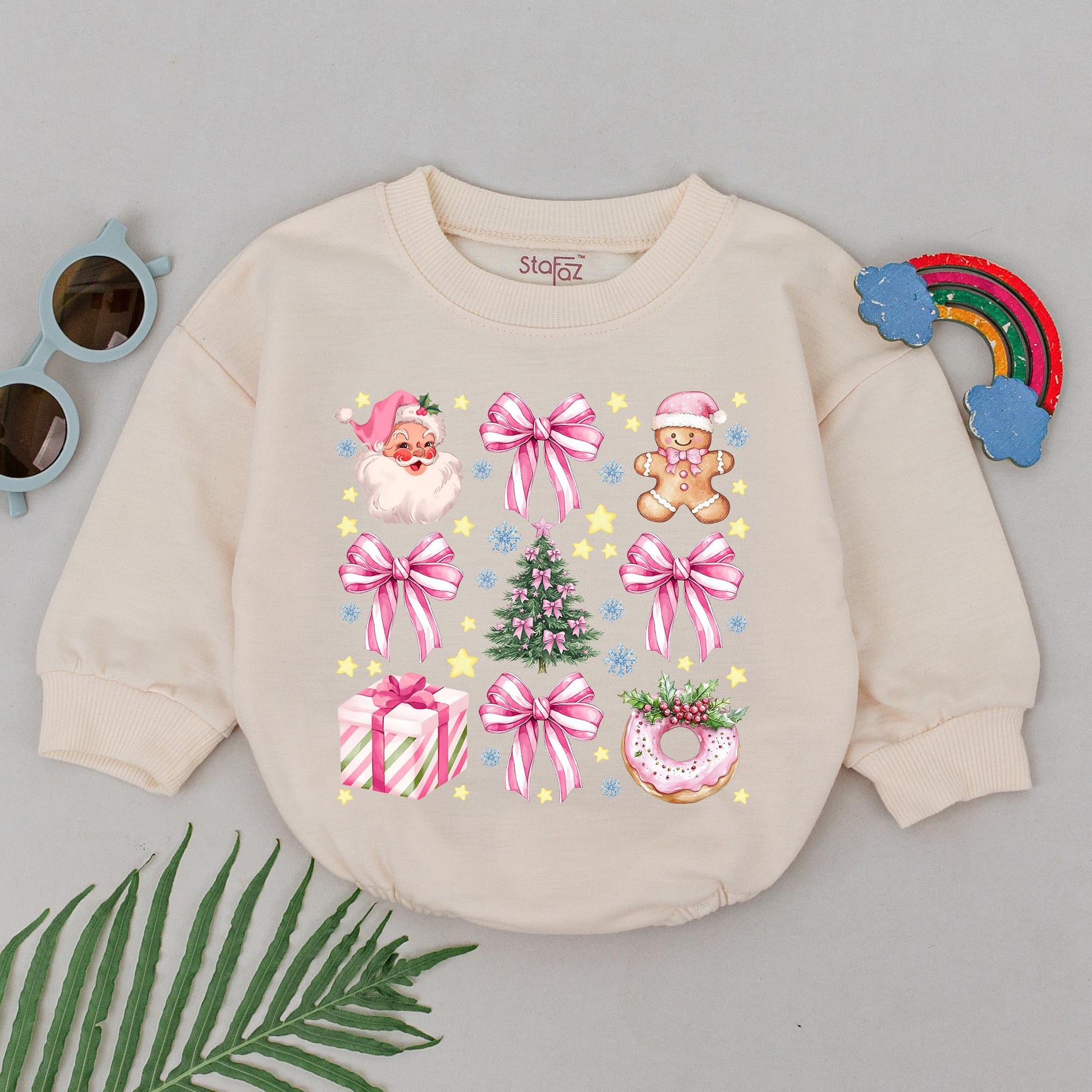1st Christmas Baby Romper, Xmas Outfit, Newborn Girls Gift