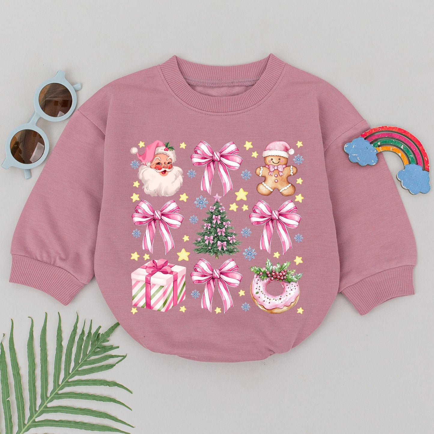 1st Christmas Baby Romper, Xmas Outfit, Newborn Girls Gift
