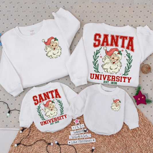 Santa Claus 2-Sided Crewneck | Festive Family Christmas Sweatshirt  