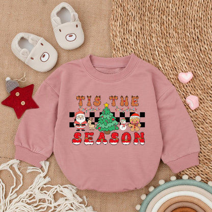 Christmas Bubble Romper & Sweatshirt - Festive Baby Outfit