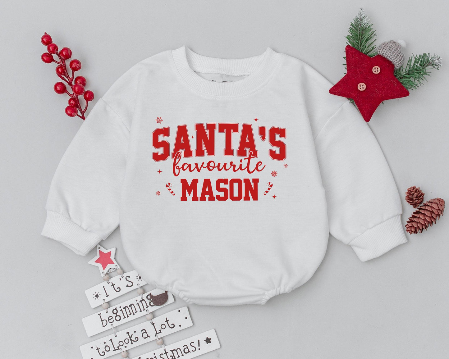 Custom Baby Romper, My 1st Christmas, Personalized Gift Outfit