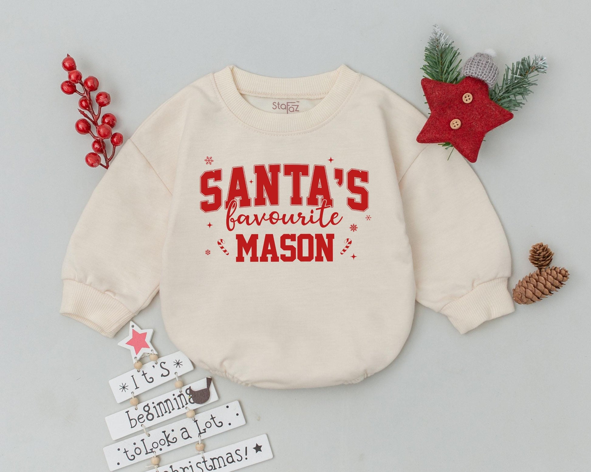 Custom Baby Romper, My 1st Christmas, Personalized Gift Outfit
