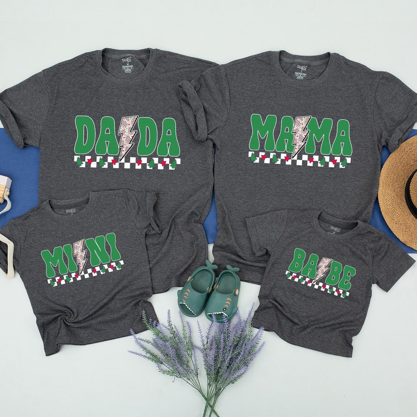 Mama & Mini Checkered Christmas Shirts - Family Festive Matching Tees