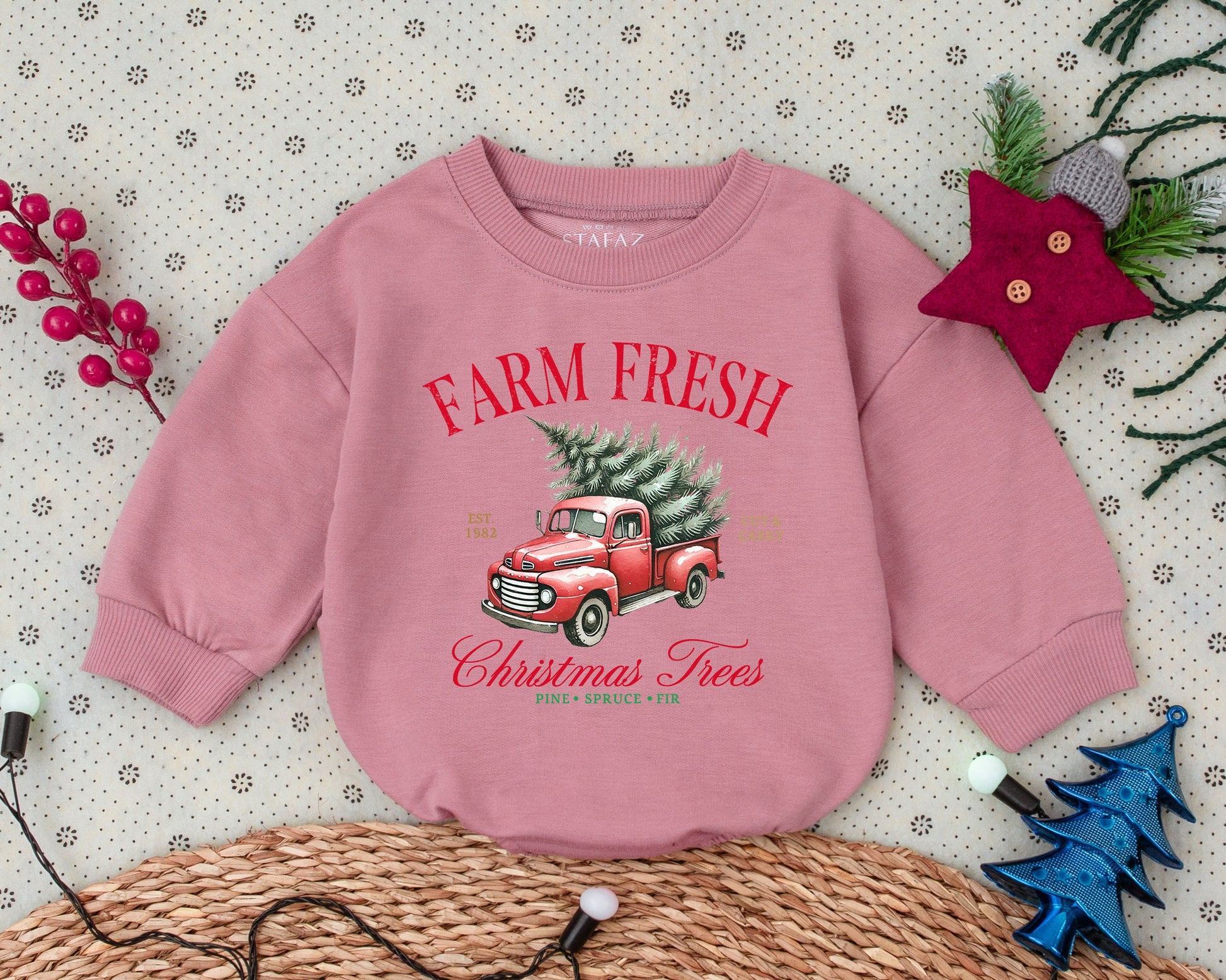 Christmas Truck Romper: Baby Shower Gift & First Holiday Outfit