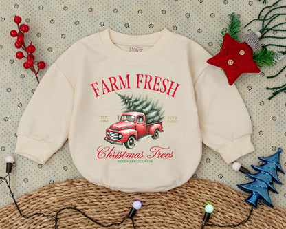 Christmas Truck Romper: Baby Shower Gift & First Holiday Outfit