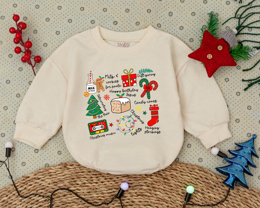 Christmas Bubble Romper: Vintage Toddler Outfit & Baby Shower Gift