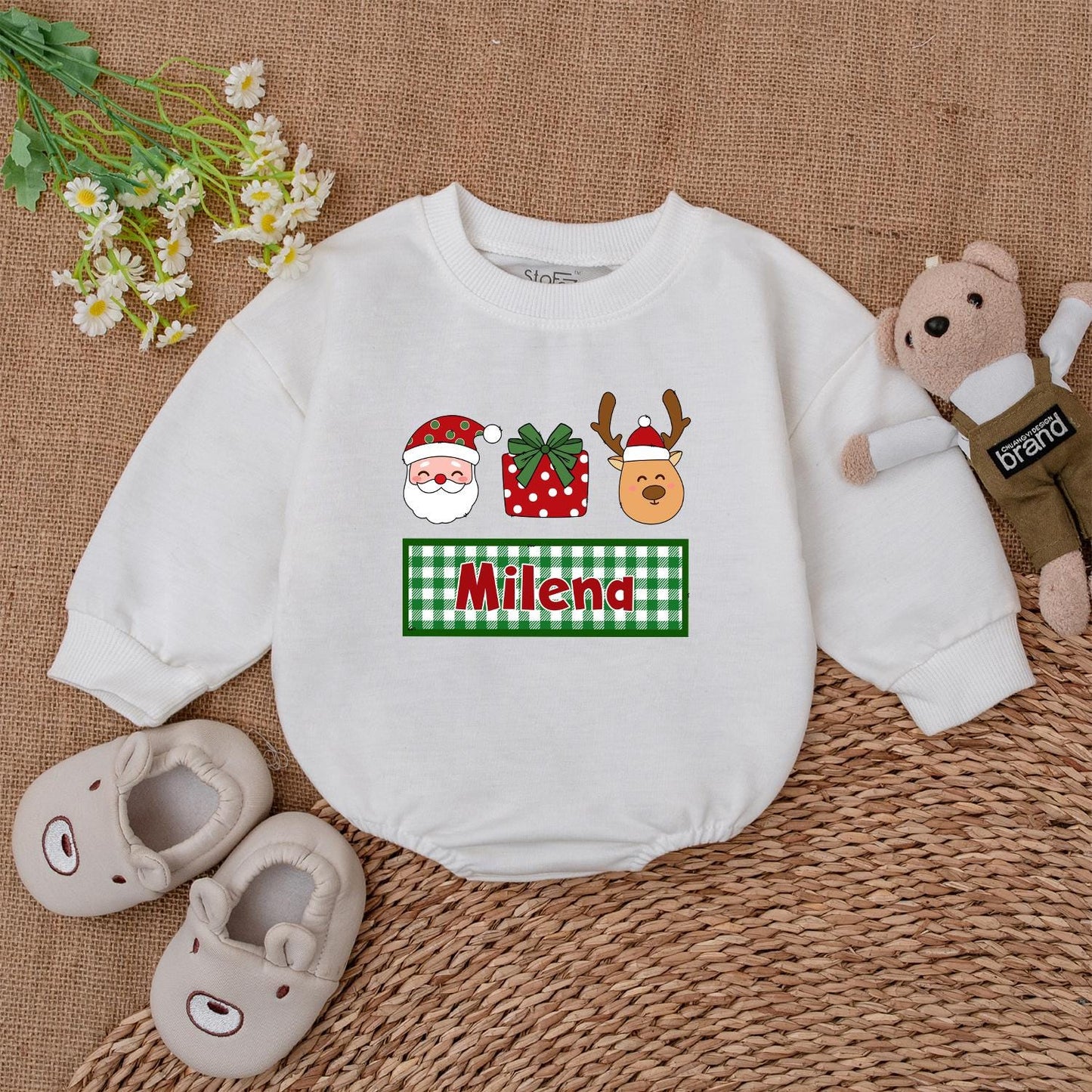 Custom Christmas Baby Romper | 1st Holiday Outfit & Baby Shower Gift