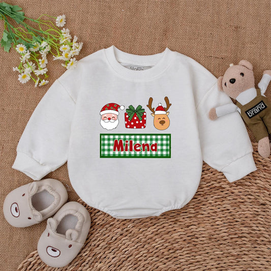 Custom Christmas Baby Romper | 1st Holiday Outfit & Baby Shower Gift