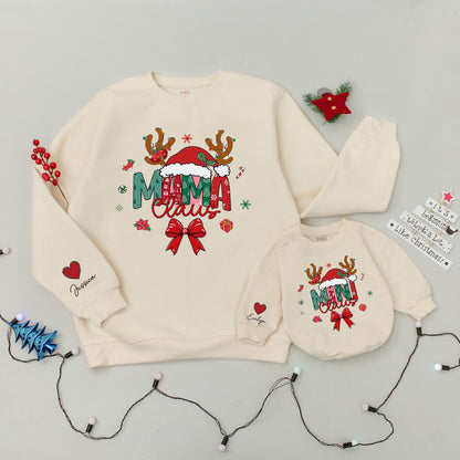 Matching Christmas Family Outfits: Mama, Mini Claus Sweaters & Rompers