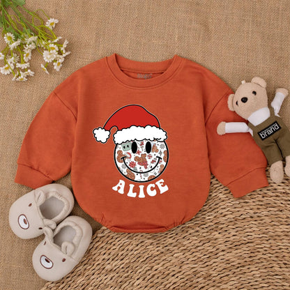 First Christmas Bubble Romper – Personalized Baby Bodysuit Gift