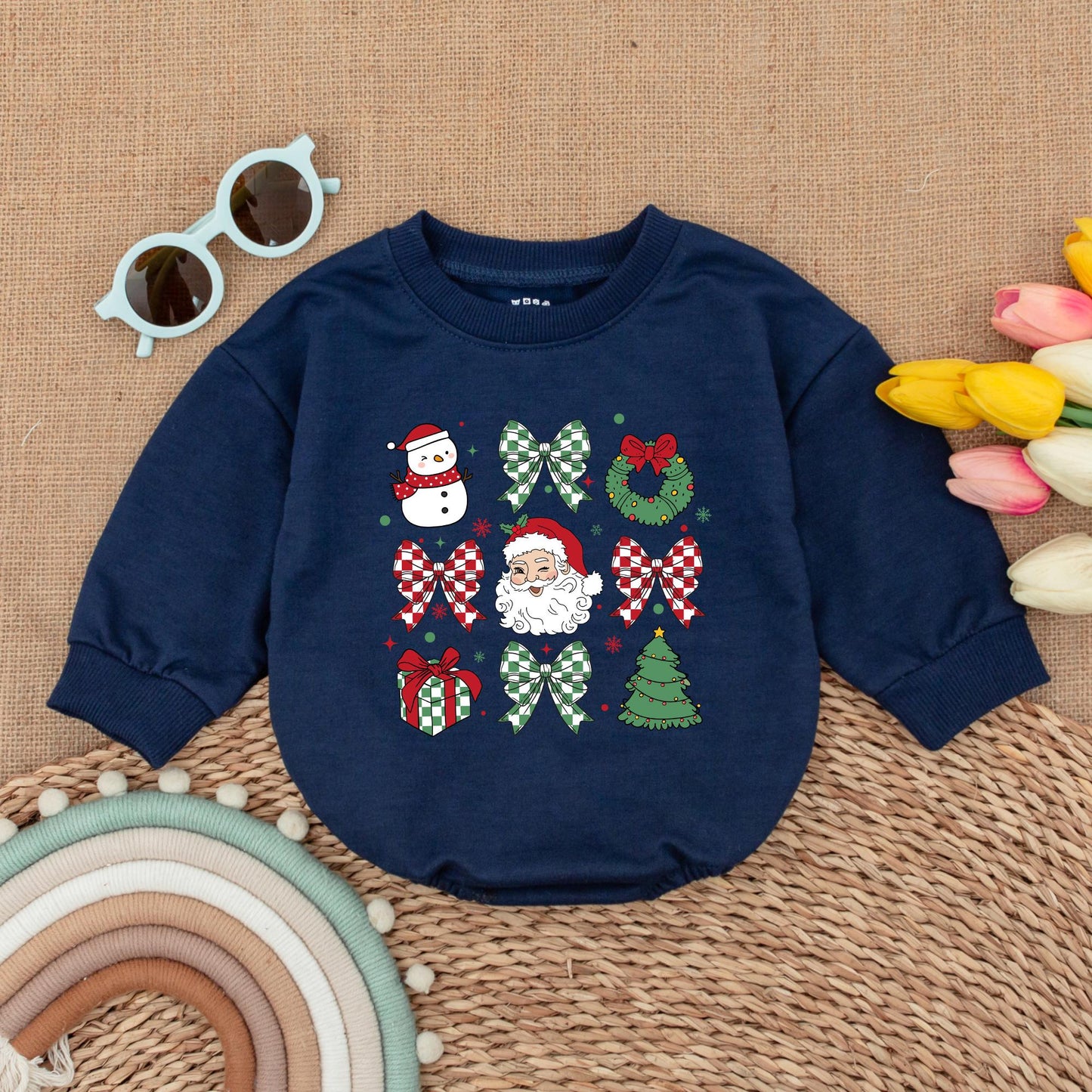 Adorable Vintage Santa Baby Romper - Perfect First Christmas Outfit