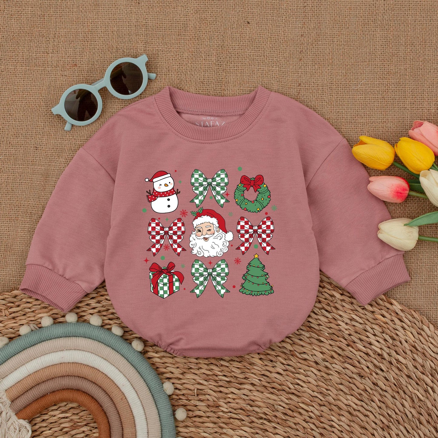 Adorable Vintage Santa Baby Romper - Perfect First Christmas Outfit