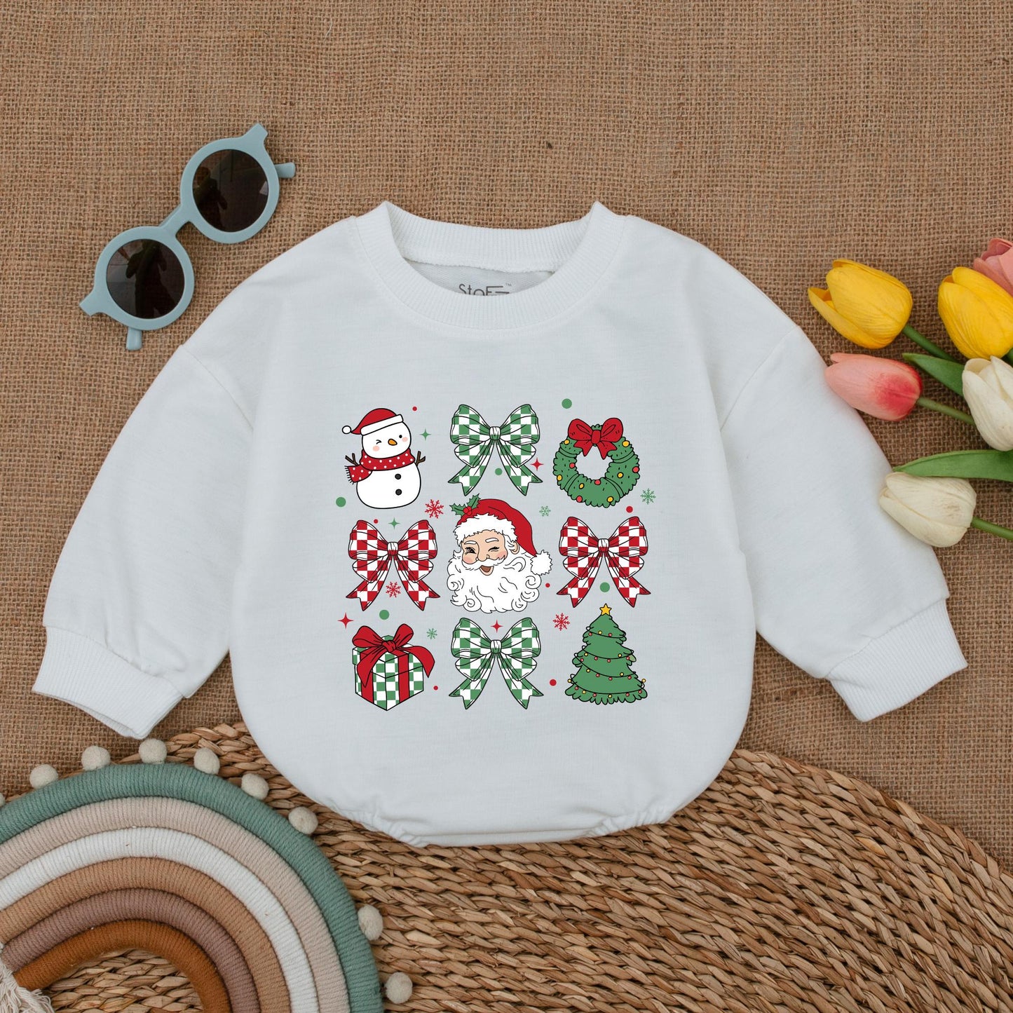 Adorable Vintage Santa Baby Romper - Perfect First Christmas Outfit