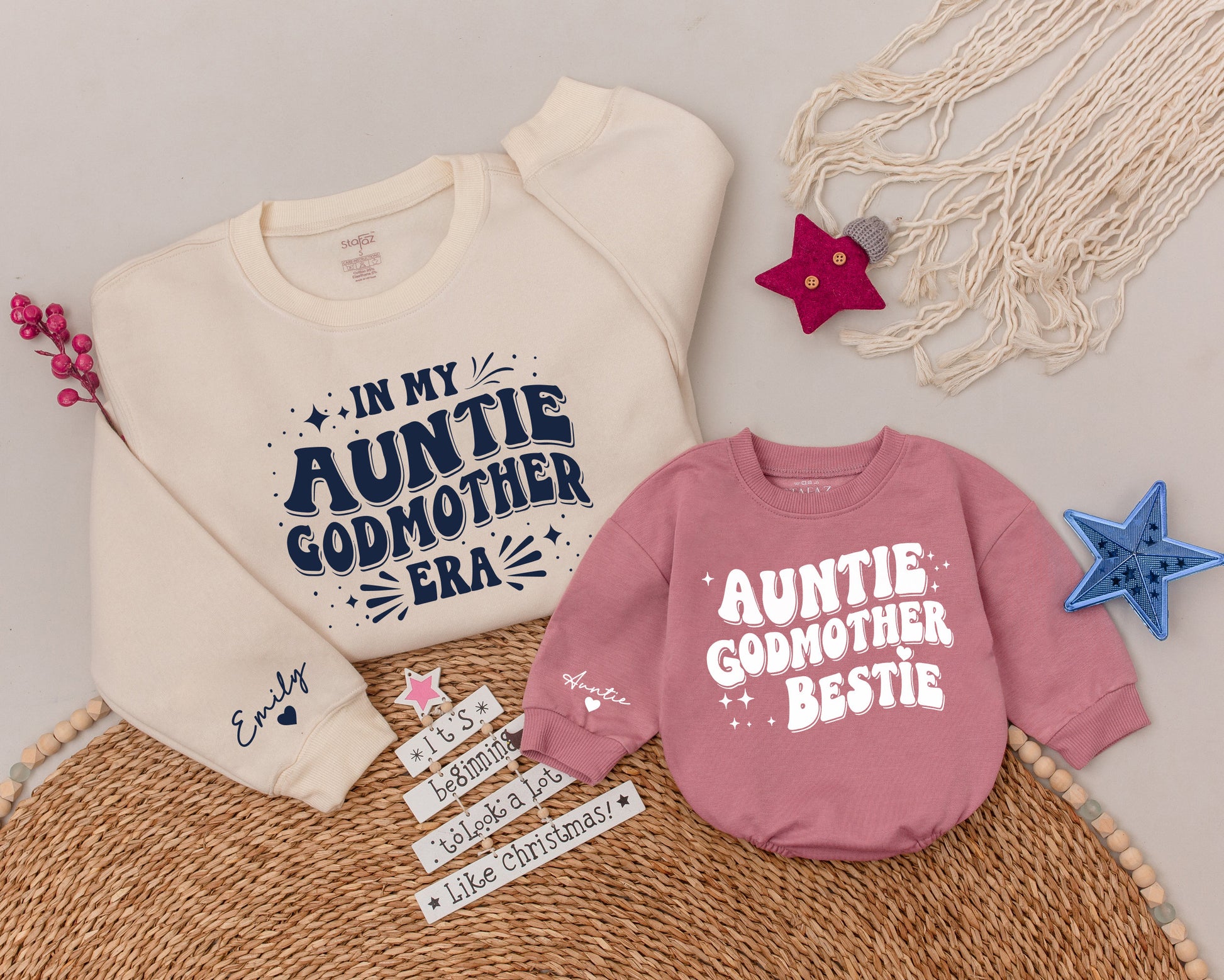 Godmother Auntie Bestie Shirt: Funny Gift Sweater for Family Love