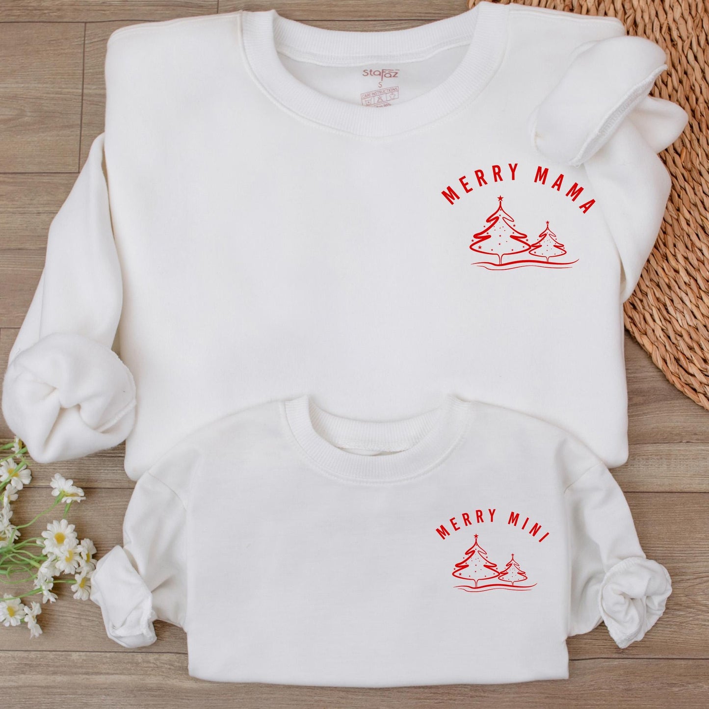 Matching Merry Mama & Mini Xmas Sweatshirts, Family Christmas Outfits