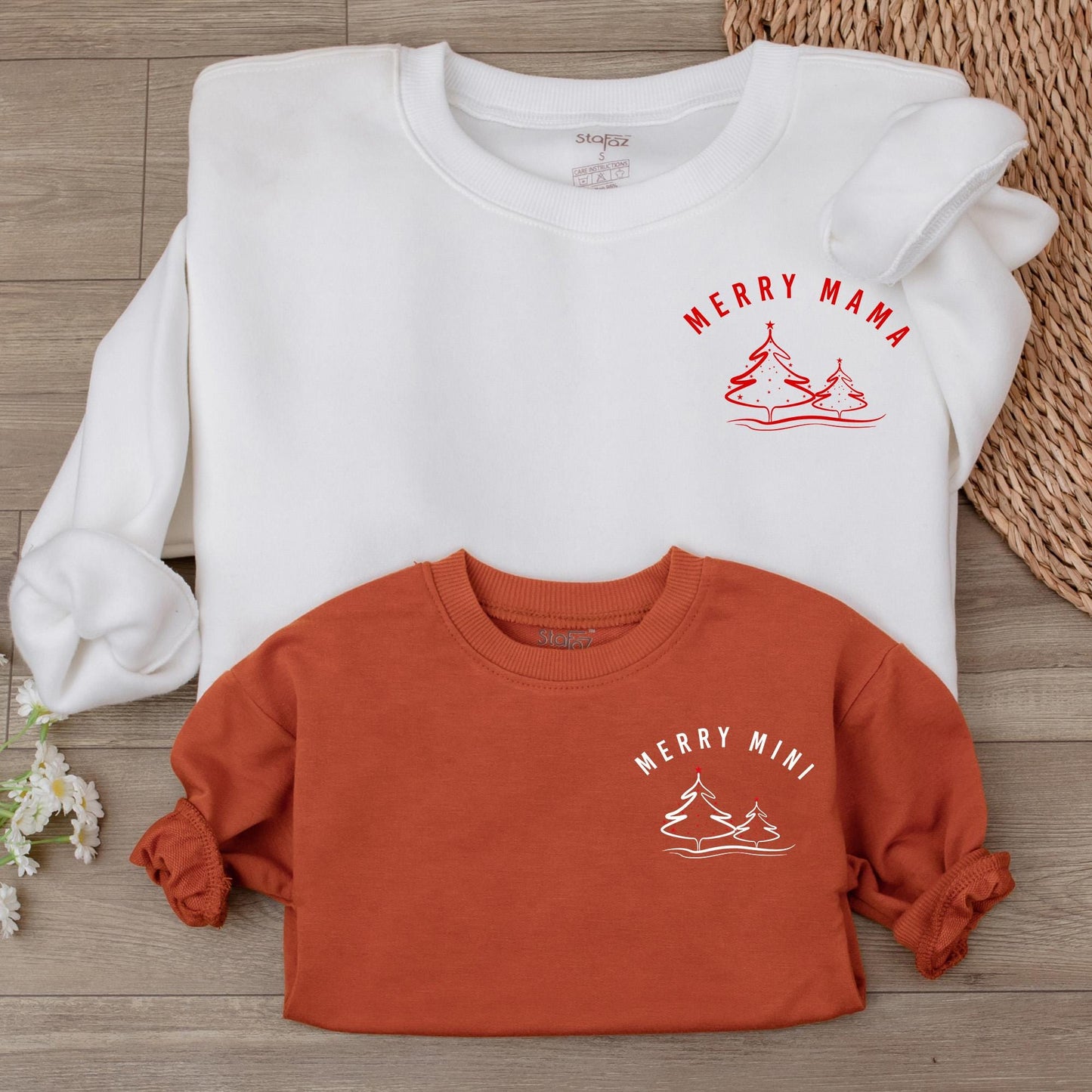 Matching Merry Mama & Mini Xmas Sweatshirts, Family Christmas Outfits