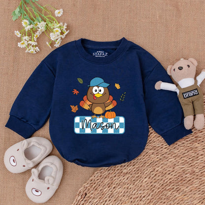 Custom Thanksgiving Baby Romper - Fall Personalized Newborn Outfit